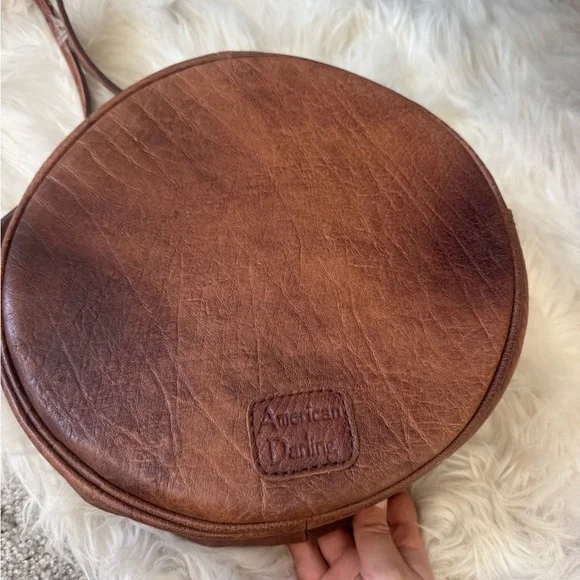 American Darling Brown and White Leather Saddle Bag - Picture 4 of 5